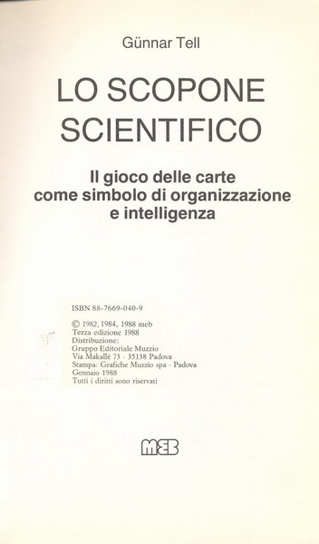 1988 Tell Lo Scopone Frontespizio